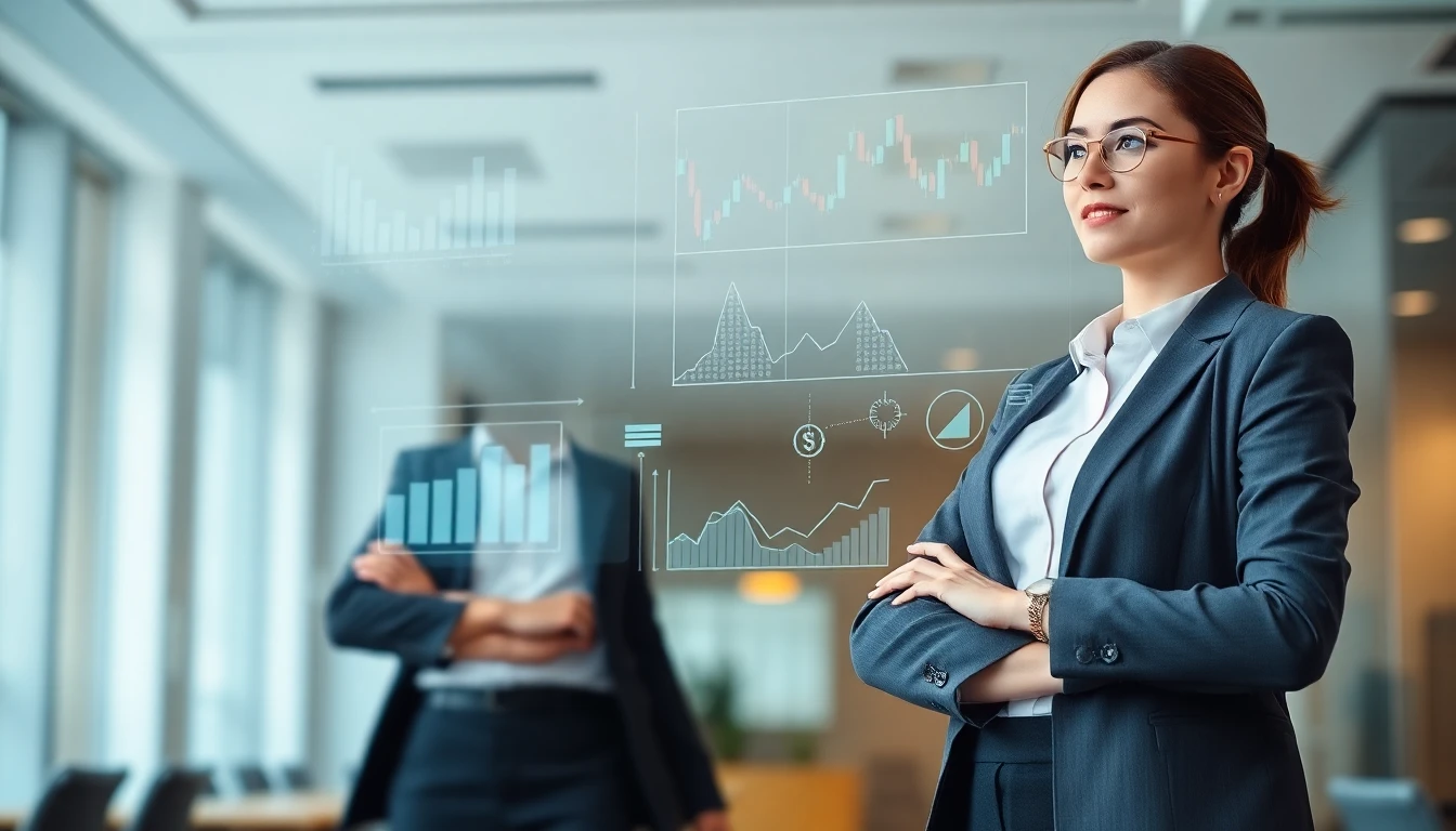 Persona de negocios analizando gráficos